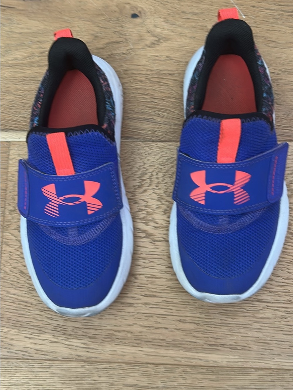 Under Armour Kids Royal Blue and Coral Slip-On Sneakers